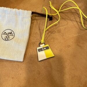 Hermes Yellow and White Kelly Bag Charm